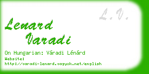 lenard varadi business card