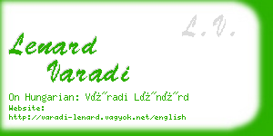 lenard varadi business card